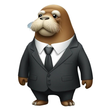 Walrus in business suit sticker