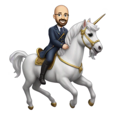 Charles Michel on a unicorn sticker
