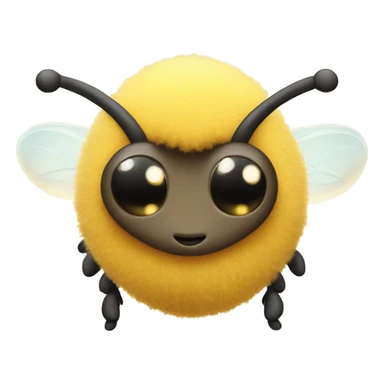Cute fluffy honey bee with dreamy eyes sticker