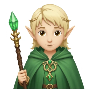 elf with staff blonde hair sticker