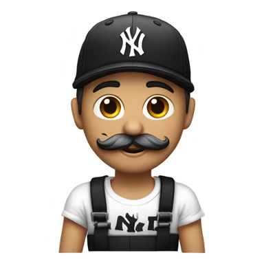 Homme blanc, viril , cheveux courts noir, moustache, casquette noir yankees noir, avec une bière, t-shirt rose sticker