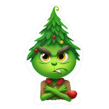 Grinch taking tree sticker