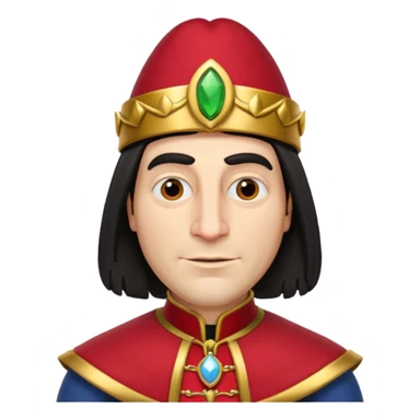 lord farquad avec un chapeau rouge et une bordure dorée pres du crane sticker