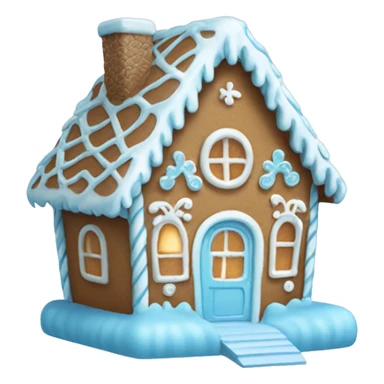 Cosy light blue gingerbread house  sticker
