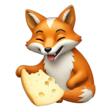 A fox eating camembert sticker