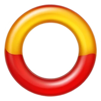 emoji de gomitas en forma de aro color rojo y amarillo sticker