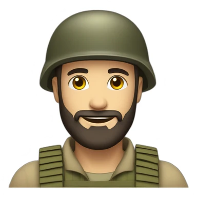 bearded man IDF soldier happy sticker