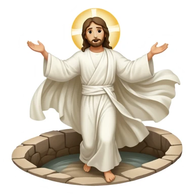 Jesus stepping out of the empty grave sticker