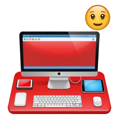 HAZ UN computador de color rojo carmesí brillante y que la pantalla tenga un to-do list sticker