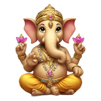 cute ganesh with bling bling sticker