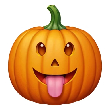 pumpkin with tongue out sticker