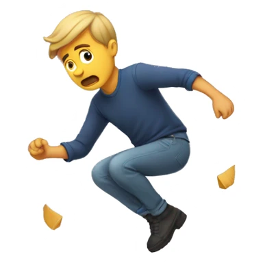 sad guy falling sticker