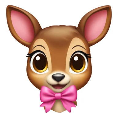bambi with a pink bow sticker