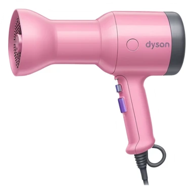 pastel pink Dyson hair dryer blowing air sticker