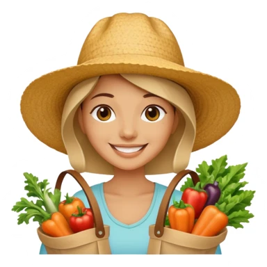 Shopper with veggie tote,Farmers’ Market. sticker