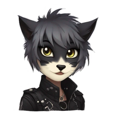 Edgy sharp anthro punk tomboy black cat animal furry by Falvie, LiLaiRa, griffsnuff, AngieWolf sticker
