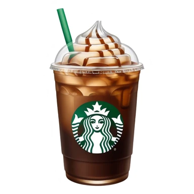 Starbuck ice coffee with ice cubes sticker