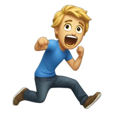 guy panicking parody sticker