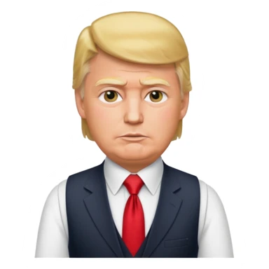 donald trump in vest with tie sticker