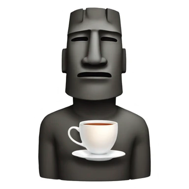 Moai with tea sticker