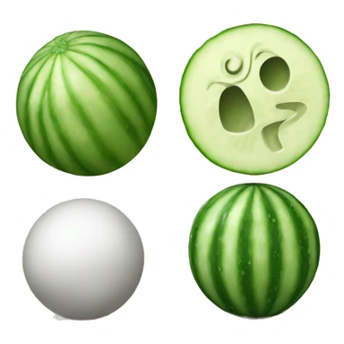 two balls and a cucumber sticker