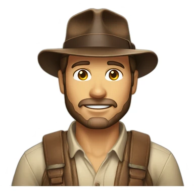 Indiana jones con barba sticker