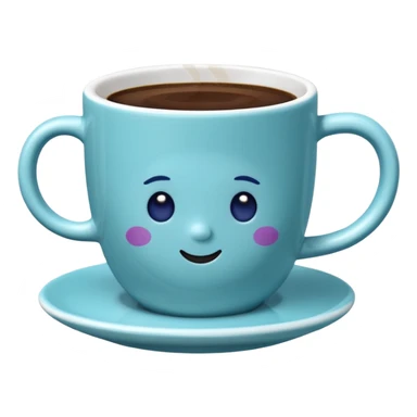 Slow brew coffee with blueberry design in a cyan white cup sticker