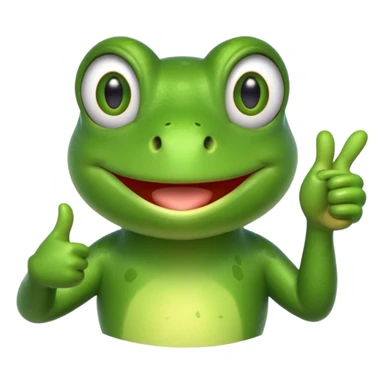 Can you create an animated emoji gif of a cute frog giving a thumbs up for agreement sticker