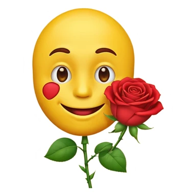 yelllow emoji man with rose in mouth  sticker