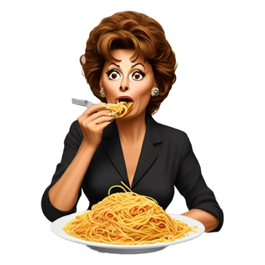 Sophia Loren eating spaghetti sticker