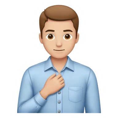 person buttoning up a shirt, simple and friendly sticker