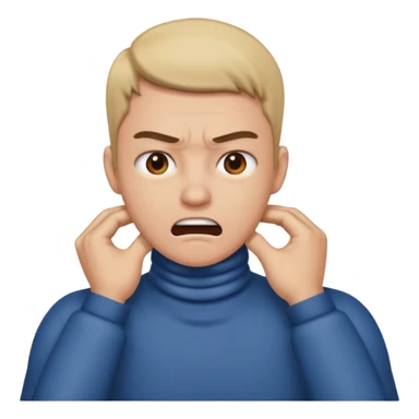 Someone grabbing their own neck angrily sticker