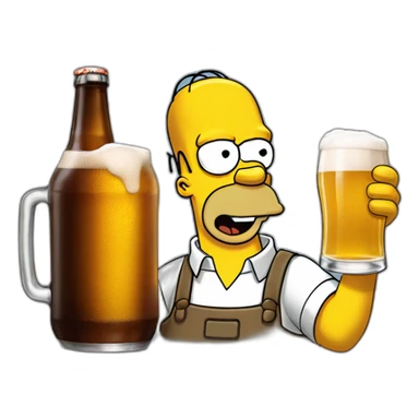 Homer Simpson buvant une bière  sticker