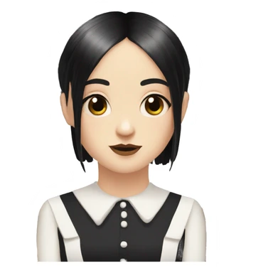 wednesday addams with bangs sticker