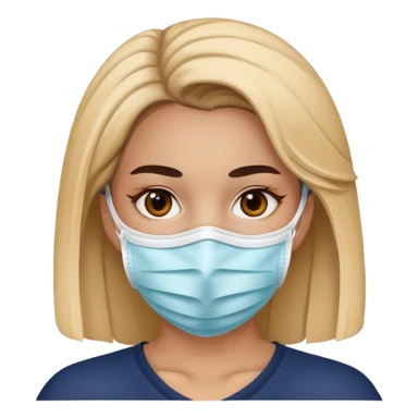 mujer con mascarilla  sticker