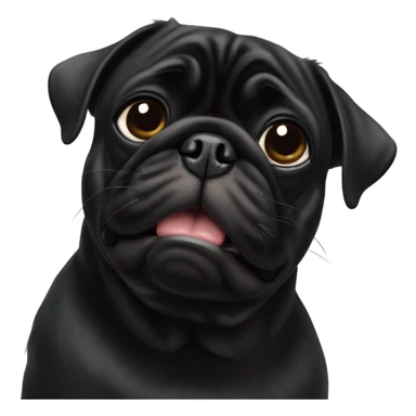Black pug blowing a kiss sticker