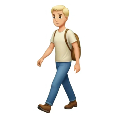 A white guy walks in the woods sticker