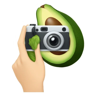 avocado taking picture of cabbage sticker