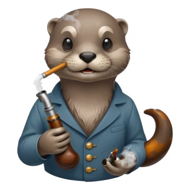 a otter smoking weed surrounded by fumes sticker