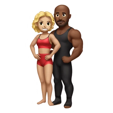 Male and female wrestler in love sticker