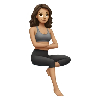 Brunette doing Pilates sticker
