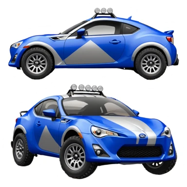 2013 scion fr-s ultramarine off road Baja dessert racer number 86 with large silver wheels  sticker