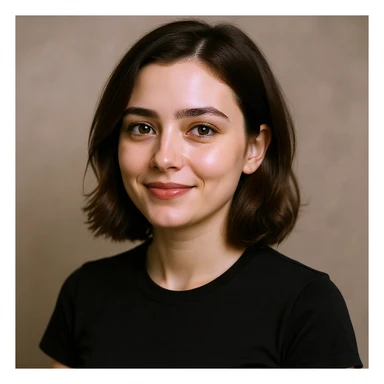 Realistic portrait with natural skin tones and detailed facial features, neutral background. sticker