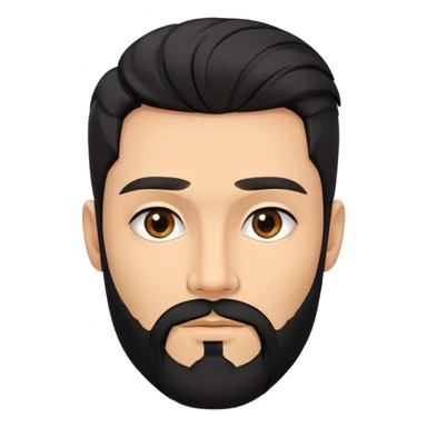 Man with sexy black hairstyle and beard. Skinny face with cheekbones sticker