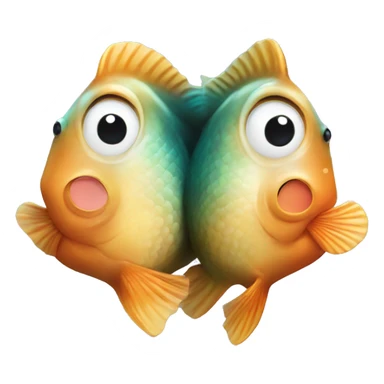 2 perches fish kissing sticker