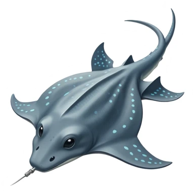 Stingray – Flat ray with long whip tail sticker