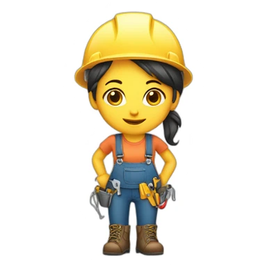 expert standing handyman girl sticker