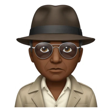 old Chicano gangster wearing a hat and sunglasses, expressive face, classic style sticker