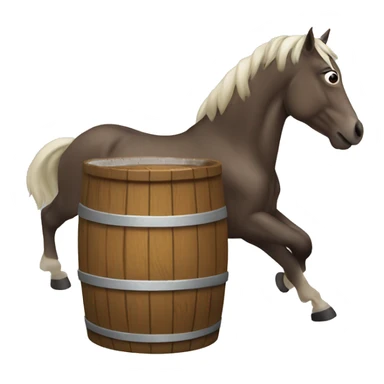 Horse turning a barrel sticker