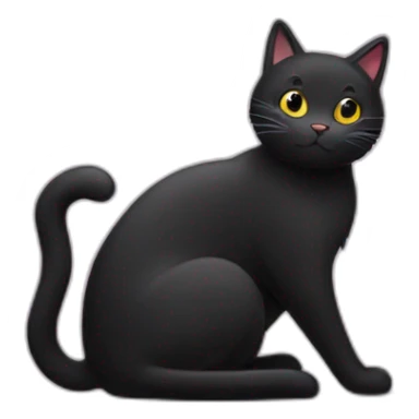 black cat + love sticker